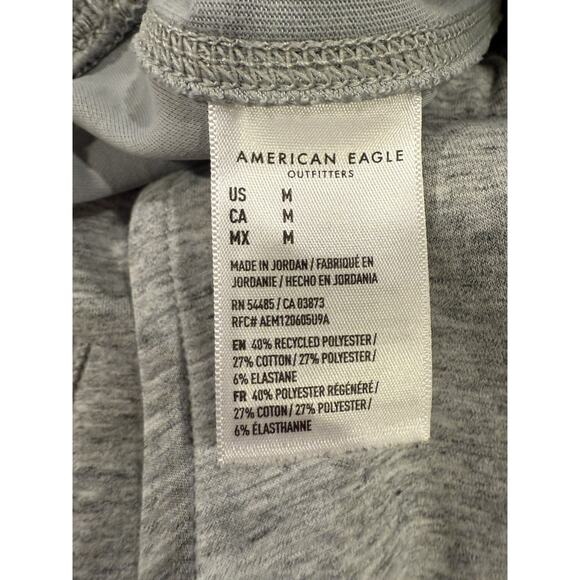 American Eagle Pants Mens Medium Gray Joggers Tapered Lounge Drawstring Casual - Picture 4 of 7